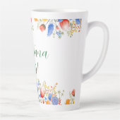 Waterverf Bloemen Bloementuin Latte Mok (Rechts)