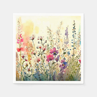 Waterverf Bloemen/Bloemenvelden Servet