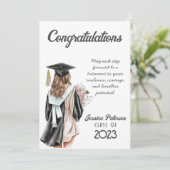 Waterverf Bloemen Blond Meisje Gefeliciteerd (Staand voorkant)