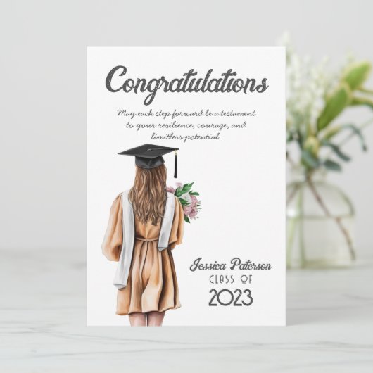 Waterverf Bloemen Blond Skin Meisje Gefeliciteerd (Staand voorkant)