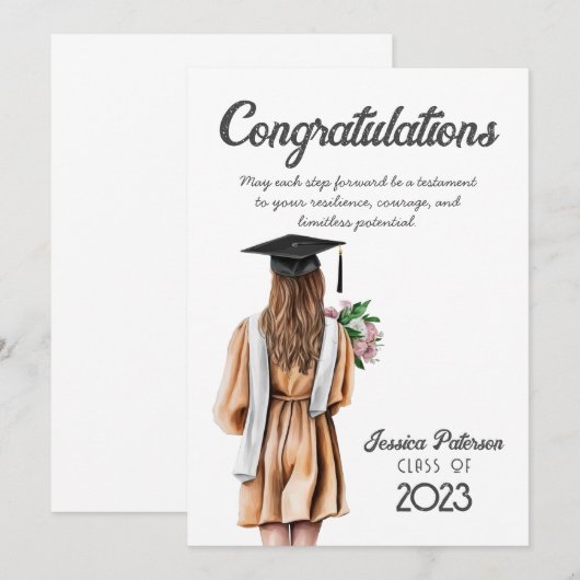 Waterverf Bloemen Blond Skin Meisje Gefeliciteerd (Voorkant / Achterkant)