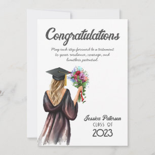 Waterverf Bloemen Blond Skin Meisje Gefeliciteerd