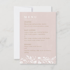 Waterverf Bloemen Blush Bruiloft Menu