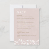Waterverf Bloemen Blush Bruiloft Menu (Voorkant)