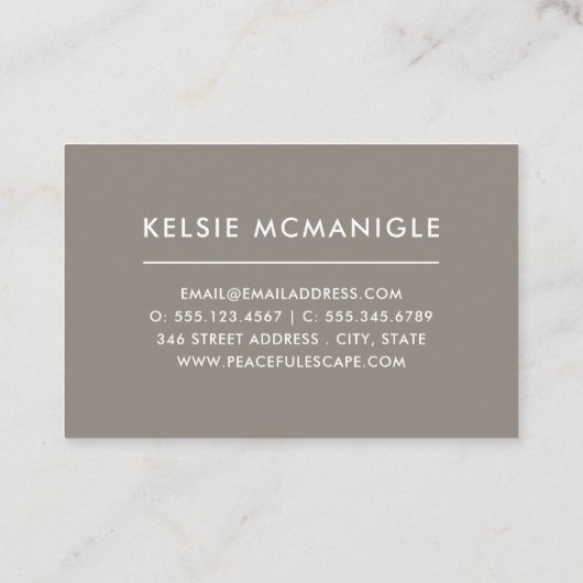 Waterverf Bloemen Blush en Taupe Visitekaartje (Achterkant)