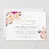 Waterverf bloemen blush Peonies Blessing Kaart (Voorkant)