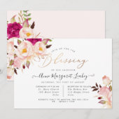 Waterverf bloemen blush Peonies Blessing Kaart (Voorkant / Achterkant)