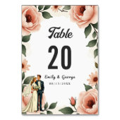 Waterverf Bloemen Blush Roze Bruid & Bruidegom Huw Kaart (Voorkant)