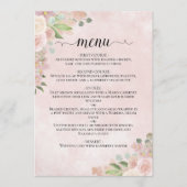 Waterverf Bloemen Blush Roze & Mauve Bruiloft Menu (Voorkant)