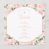 Waterverf Bloemen Blush Roze Vlinderfeest Programmakaart (Voorkant)