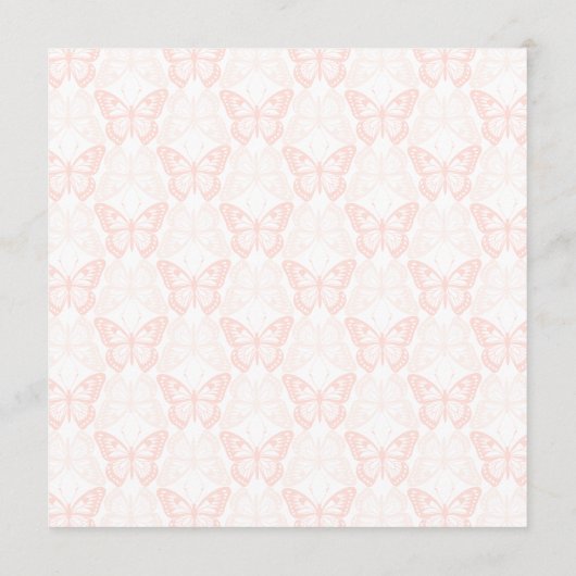 Waterverf Bloemen Blush Roze Vlinderfeest Programmakaart (Achterkant)