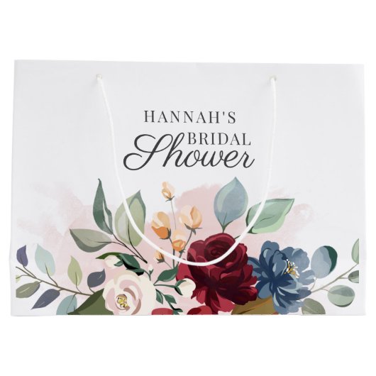 Waterverf Bloemen Blush Roze Vrijgezellenfeest Groot Cadeauzakje (Achterkant)