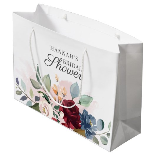 Waterverf Bloemen Blush Roze Vrijgezellenfeest Groot Cadeauzakje (Achterkant Gekanteld)