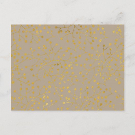 Waterverf Bloemen Blush Rozen Boho Wedding Gold Aankondigingskaart (Achterkant)