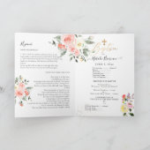 Waterverf Bloemen Blush Rozen LDS Doopprogramma Feestdagen Kaart (Binnen)