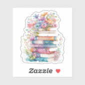 Waterverf Bloemen Boeken Sticker (Vel)