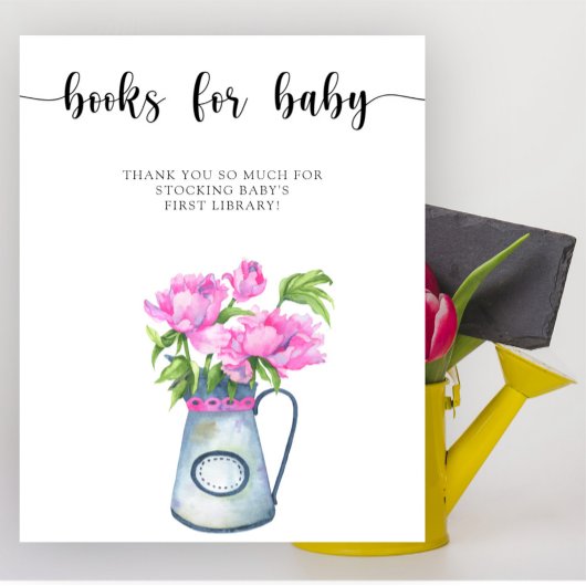 Waterverf bloemen - boeken voor baby poster