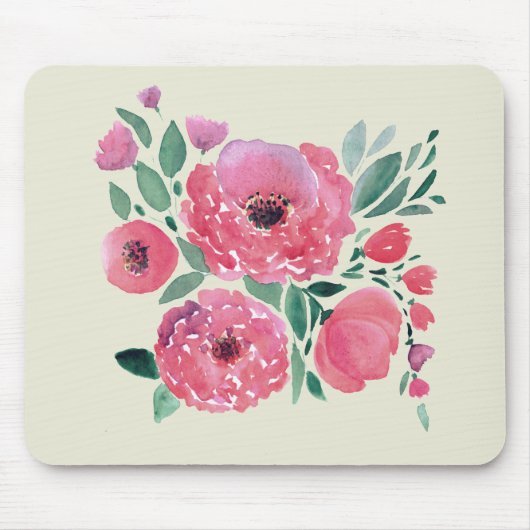 Waterverf bloemen, boeket 2 muismat (Voorkant)