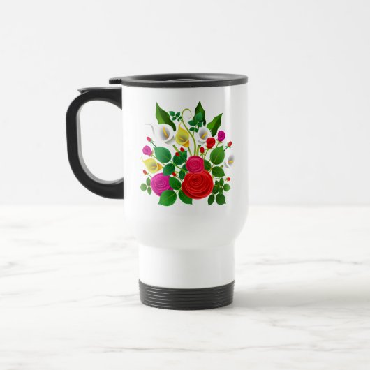 Waterverf Bloemen Boeket-47149 Reisbeker (Links)