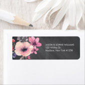 Waterverf Bloemen Boeket op Chalkboard Achtergrond Etiket (Insitu)