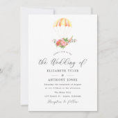 Waterverf Bloemen Boeket Parachute Bruiloft Kaart (Voorkant)