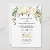 Waterverf Bloemen Boeket Roze Beige Ivoor Bruiloft Kaart (Voorkant)