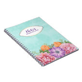 Waterverf Bloemen Boeket Roze Paars Maatwerk Notitieboek (Rechterzijde)