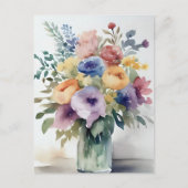 Waterverf Bloemen Boeket Schilderij Briefkaart (Voorkant)
