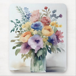 Waterverf Bloemen Boeket Schilderij Muismat