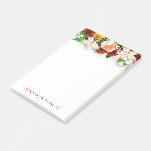 Waterverf Bloemen Boeket Sjabloon Elegant Post-it® Notes (Schuin)