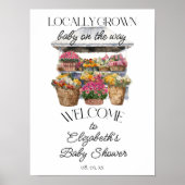 Waterverf Bloemen Boer's Market Shower Welkom Poster (Voorkant)