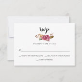 Waterverf Bloemen Boheemse Land Schuur Bruiloft RSVP Kaartje (Voorkant)