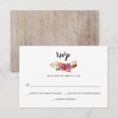 Waterverf Bloemen Boheemse Land Schuur Bruiloft RSVP Kaartje (Voorkant / Achterkant)