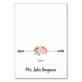 Waterverf Bloemen Boheemse Trouwplaats Kaart