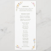 Waterverf Bloemen Boho Ceremonie Huwelijk Programmakaart (Achterkant)