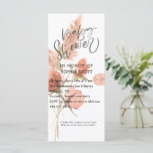 Waterverf Bloemen Boho Meisje Baby shower Uitnodig (Staand voorkant)