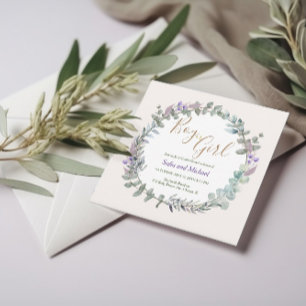 Waterverf Bloemen Boho Rustiek Geslacht Onthullen Kaart