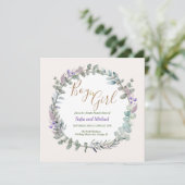 Waterverf Bloemen Boho Rustiek Geslacht Onthullen Kaart (Staand voorkant)