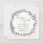 Waterverf Bloemen Boho Rustiek Geslacht Onthullen Kaart (Voorkant)