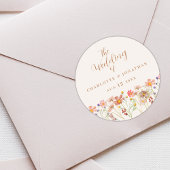 Waterverf Bloemen Boho Rustiek Huwelijk Ronde Sticker