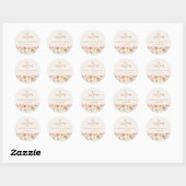 Waterverf Bloemen Boho Rustiek Huwelijk Ronde Sticker (Vel)