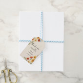 Waterverf Bloemen Boho Trouwfoto Dank u Cadeaulabel (Met Touw)