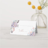 Waterverf Bloemen Boho Wildbloemen Tafelbruiloft Plaatskaartje (Voorkant)