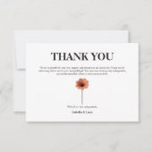 Waterverf Bloemen Bold Perzik & Sinaasappel Design Bedankkaart (Voorkant)