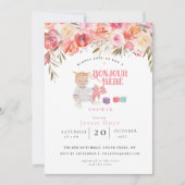 Waterverf Bloemen Bonjour Meisje Baby 2 Kaart (Voorkant)