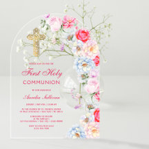 Waterverf Bloemen Boog Eerste Communie