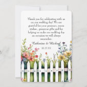 Waterverf Bloemen Boog Tuin Groen Bedankkaart (Achterkant)