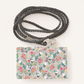  Waterverf Bloemen Botanisch Badge (Achterkant met draagriem)