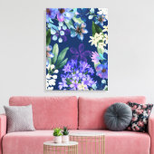 waterverf Bloemen Botanisch gebladerte groen Canvas Afdruk (Insitu (Woonkamer))