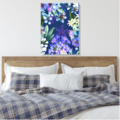 waterverf Bloemen Botanisch gebladerte groen Canvas Afdruk (Insitu (Slaapkamer))